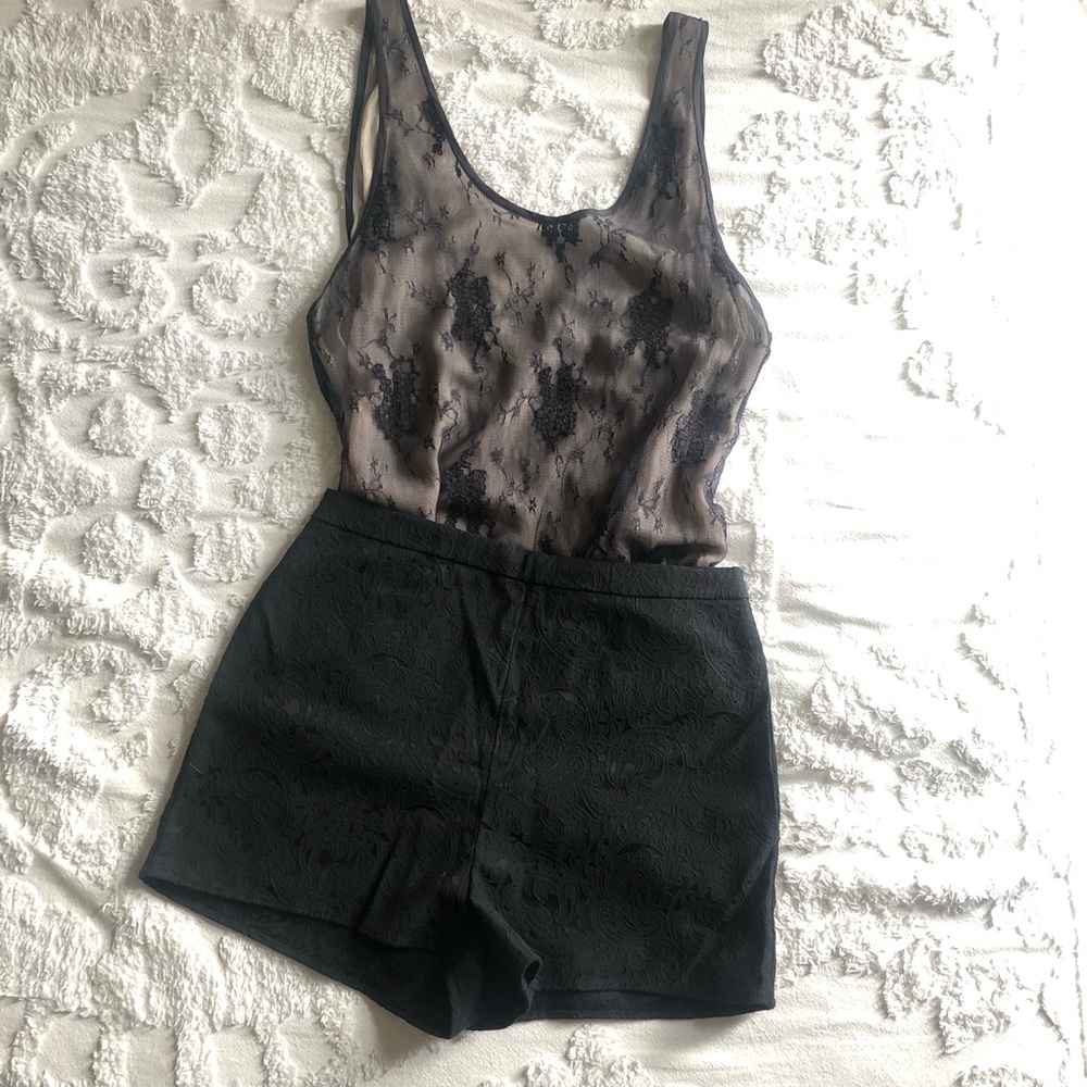 UO hi-waist brocade shorts